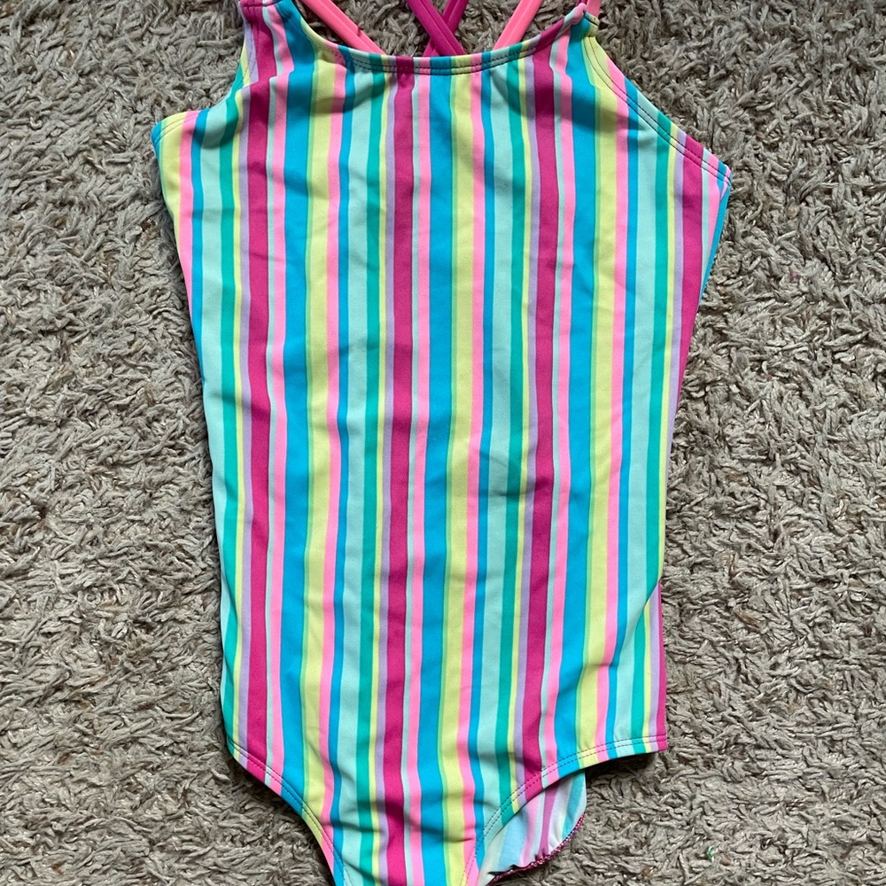 Girls’ Colorful Striped Swimsuit